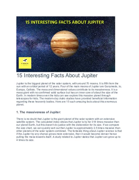 Doc 5 Interesting Facts About Jupiter Dwayne Rodgers