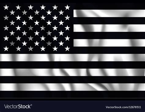 Black And White American Flag Icon Royalty Free Vector Image