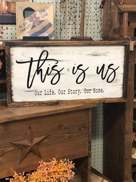 This Is Us Rustic Farmhouse Wood Sign This Is Us Sign Etsy White