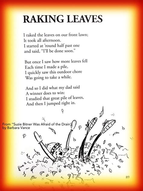Fall Childrens Poem About Raking Leaves In Autumn Great For Classroom