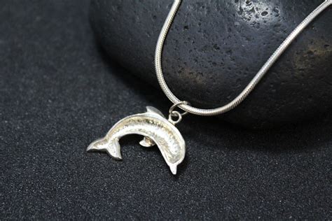 Sterling Silver Dolphin Necklace Dolphin Jewelry Sterling Silver