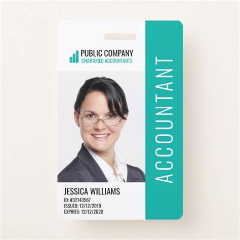 Modern Corporate Logo Photo Employee Id Badge J32 Design