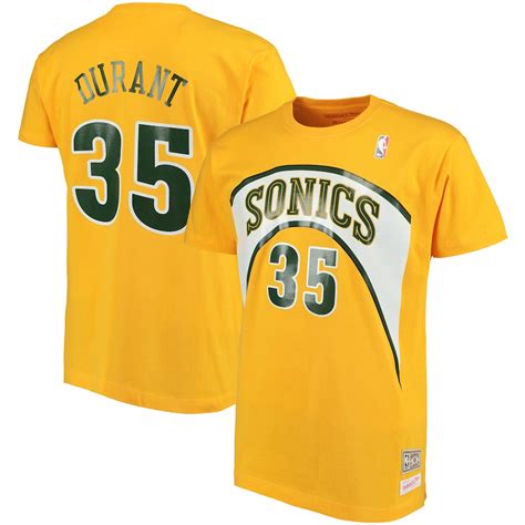 Mitchell And Ness Kevin Durant Seattle Supersonics Yellow Hardwood
