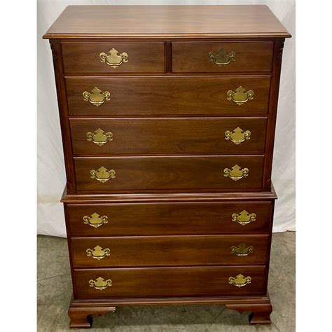 Vintage Statton Trutype Americana Solid Cherry Oxford Finish Chest Of