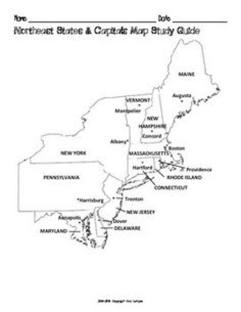 Printable Northeast States And Capitals Map 2023 Calendar Printable
