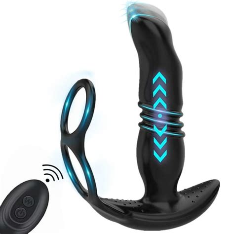 Zerosky Thrusting Anal Vibrator With Penis Ring Wireless Remote Control Anal Butt Plug Prostate