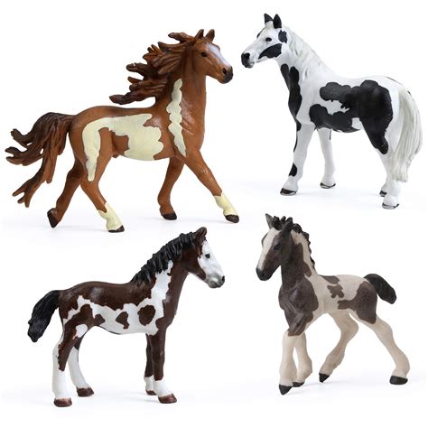 Buy Uandme 4pcs Pinto Horse Toy Realistic Plastic Horse Figurines