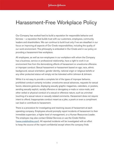 7 Harassment Policy Templates Pdf Doc