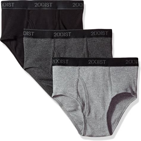 2xist Mens Essential Cotton Fly Front Brief 3 Pack At Amazon Mens