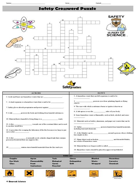 Safety Crossword Puzzle Crossword Crossword Puzzle Vocabulary