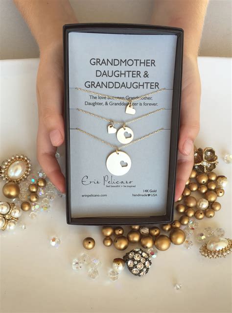 For the relationship mothers and daughters share, even the minutest gesture. 14k Gold Grandmother Daughter Necklace Set | Erin Pelicano