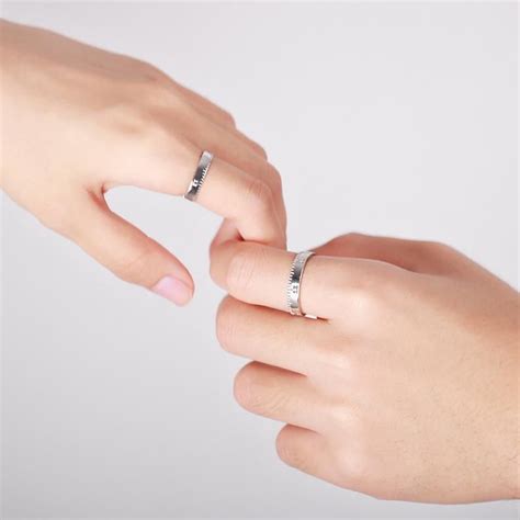 Ruler Korean Style Personalized Statement Couple Rings Promise Etsy