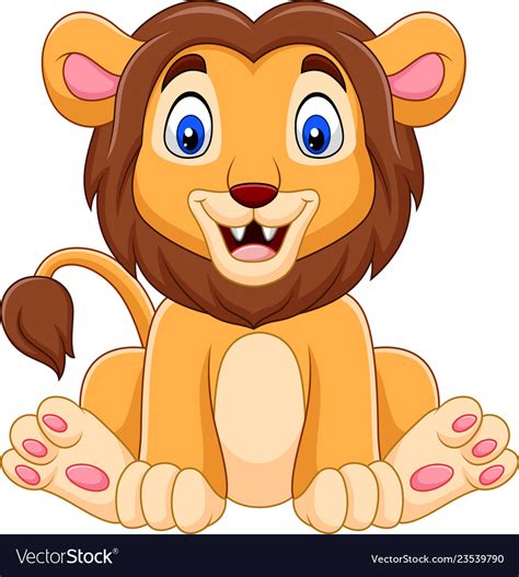 Cute Baby Lion Cartoon Royalty Free Vector Image