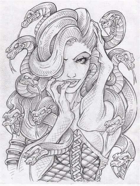 Beautiful Medusa Drawing