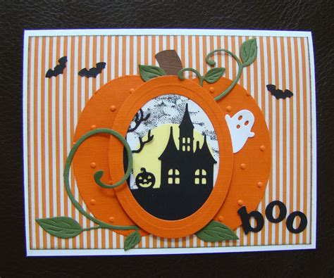 Stampin Up Handmade Halloween Card Haunted House Ghost Pumpkin Halloween Cards Handmade
