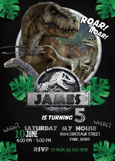 14 Aesthetic Jurassic World Birthday Invitation Template Pictures Birthday Invitation Cards