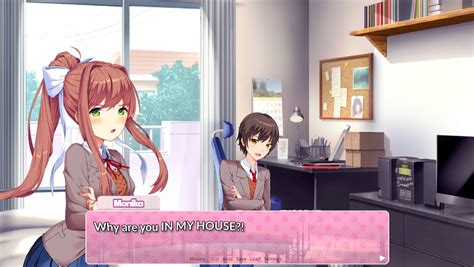 Monika Doesnt Seem Too Happy With Protagonist Being In Their Home Ddlc