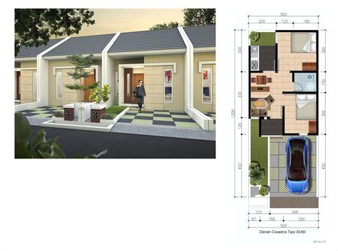 Khusus untuk perumaha cluster, pemberian pagar kemungkinan besar tidak bisa anda lakukan. Gambar Desain Rumah Type 30/60 | Tukang Desain Rumah