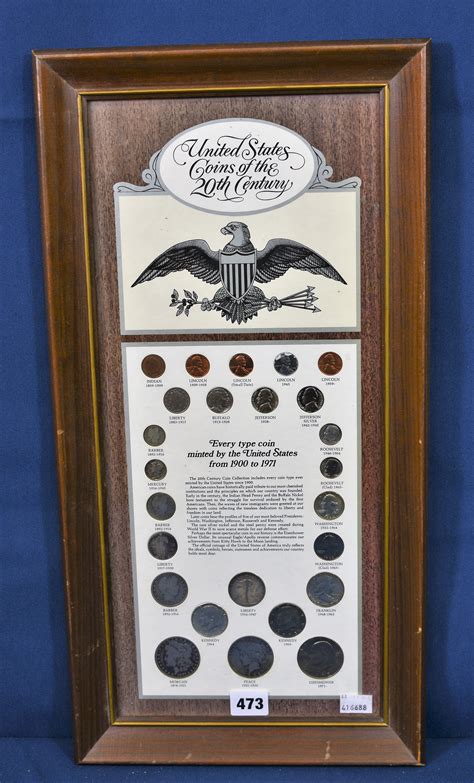 A Framed United States Coins Of The 20th Century Collection Every Coin