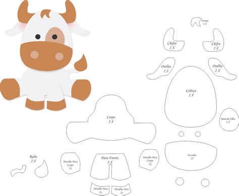Molde De Vaca Para Eva Feltro E Artesanato Felt Crafts Patterns