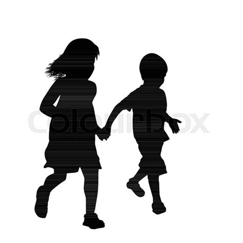 新しいコレクション Little Boy And Girl Holding Hands Silhouette 741468 Little