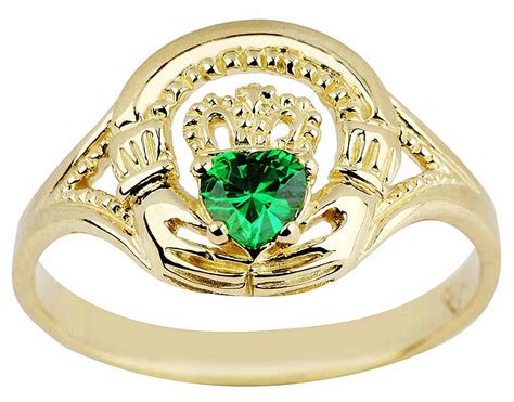 Claddagh Ring - Ladies Yellow Gold Claddagh Ring with ...