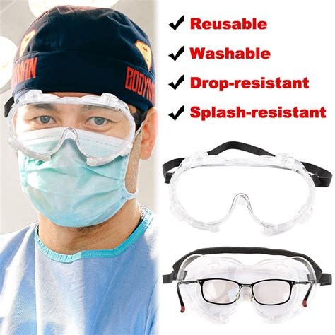 Lab Work Eyewear Glasses Medical Surgical Safety Goggles Anti Splash Dust Fog Isolated Contact