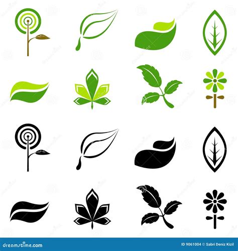 Nature Symbols Vector Stock Vector Illustration Of Leaf 9061004