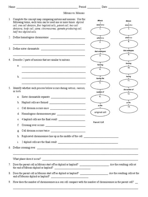 Section 11 4 meiosis pages 275 278 answer key fill online> full template. Mitosis vs Meiosis Worksheet.doc | Meiosis | Ploidy