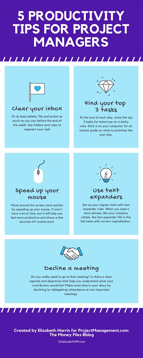 5 Productivity Tips Infographic