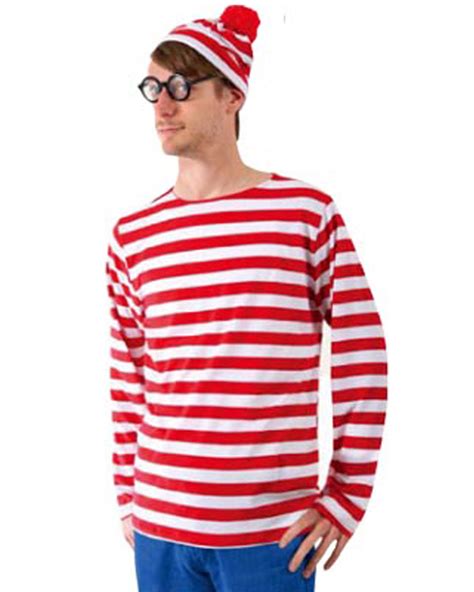 Csw15 Wheres Waldo Wheres Wally Shirt Hat Glasses Adult Book Week Costume Kit Ebay