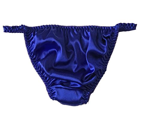 Royal Bleu Satin Panties Sissy Tanga Knickers Sous V Tements Slips Tailles Ebay