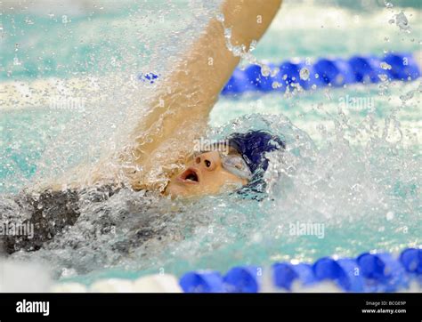 Swimmers In Competition Stock Photo Alamy