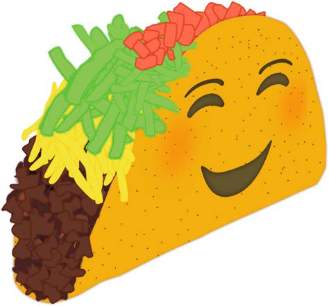Picture Of A Sticker With A Taco From A Diagonal Side Taco Emoji