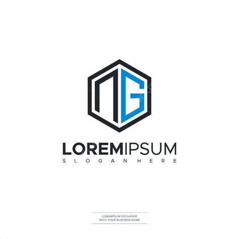 Ng Initial Letters Loop Linked Hexagon Monogram Logo Premium Design