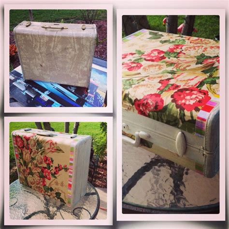 Shabby Chic Re Do Using Vintage Suitcase And Material Easy Diy