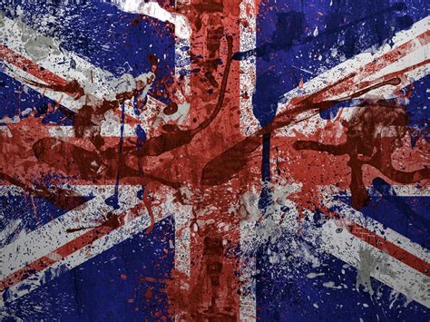 Download Wallpaper 1152x864 United Kingdom Flag Paint Stain Texture