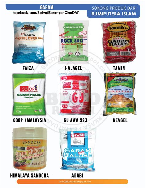 Dan saya bangga dengan jenama ini. BLOG Boikot Barangan Cina Dap: SOKONG Garam Keluaran ...