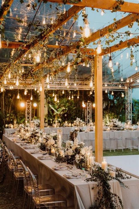 $17 uplights, $75 gobos, $45 lanterns, $30 string lights and more! outdoor wedding reception ideas with lights - Oh Best Day Ever