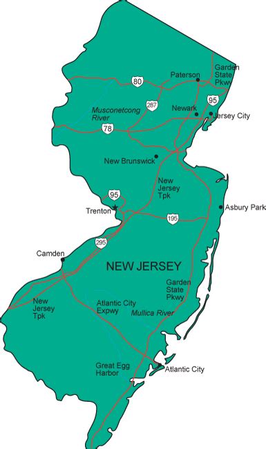 Image Gallery New Jersey State Map