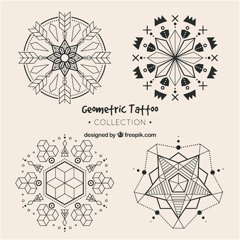 Free Vector Set Of Geometric Tattoos