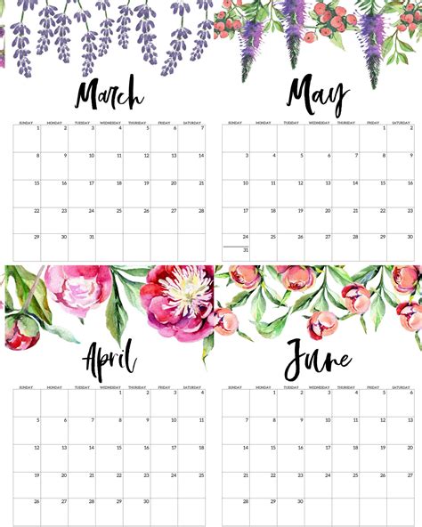 march  june  calendar  templates