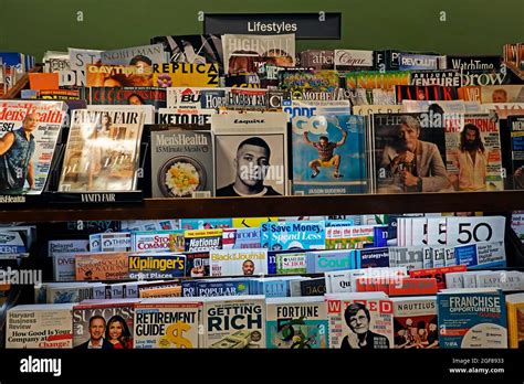 Magazine Rack At Barnes And Noble Bookstore In Park Slope Brooklyn Nyc