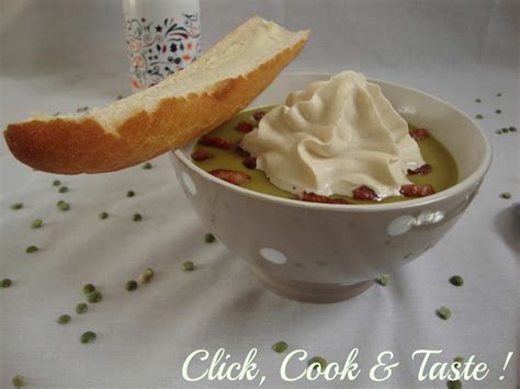 Soupe de pois cassés espuma aux lardons battle food 16