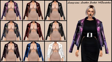Oversized Leather Jacket At Lumy Sims Sims 4 Updates