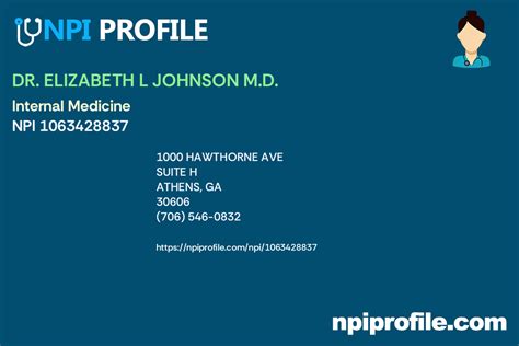 Dr Elizabeth L Johnson Md Npi 1063428837 Internal Medicine In