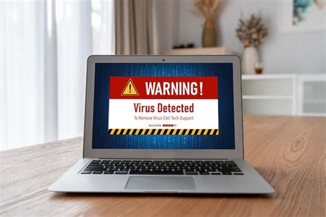 Premium Photo Virus Warning Alert On Computer Screen Detected Modish