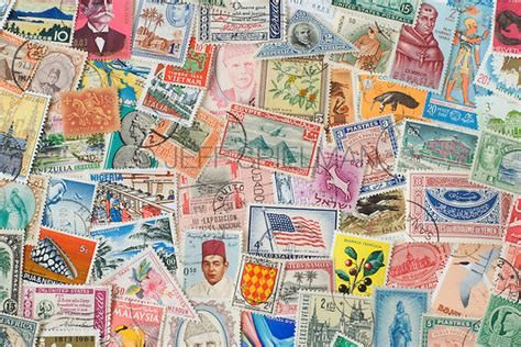 Vintage Postage Stamps From Various Countries Jeff Spielman Photography