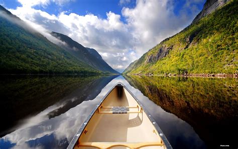 Kayak In A Calm River Between Two Mountains Wallpaper Faxo Faxo