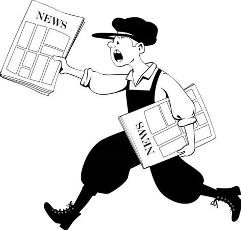 Clip Art Of Newspaper Delivery Boy Illustrations Royalty Free Vector